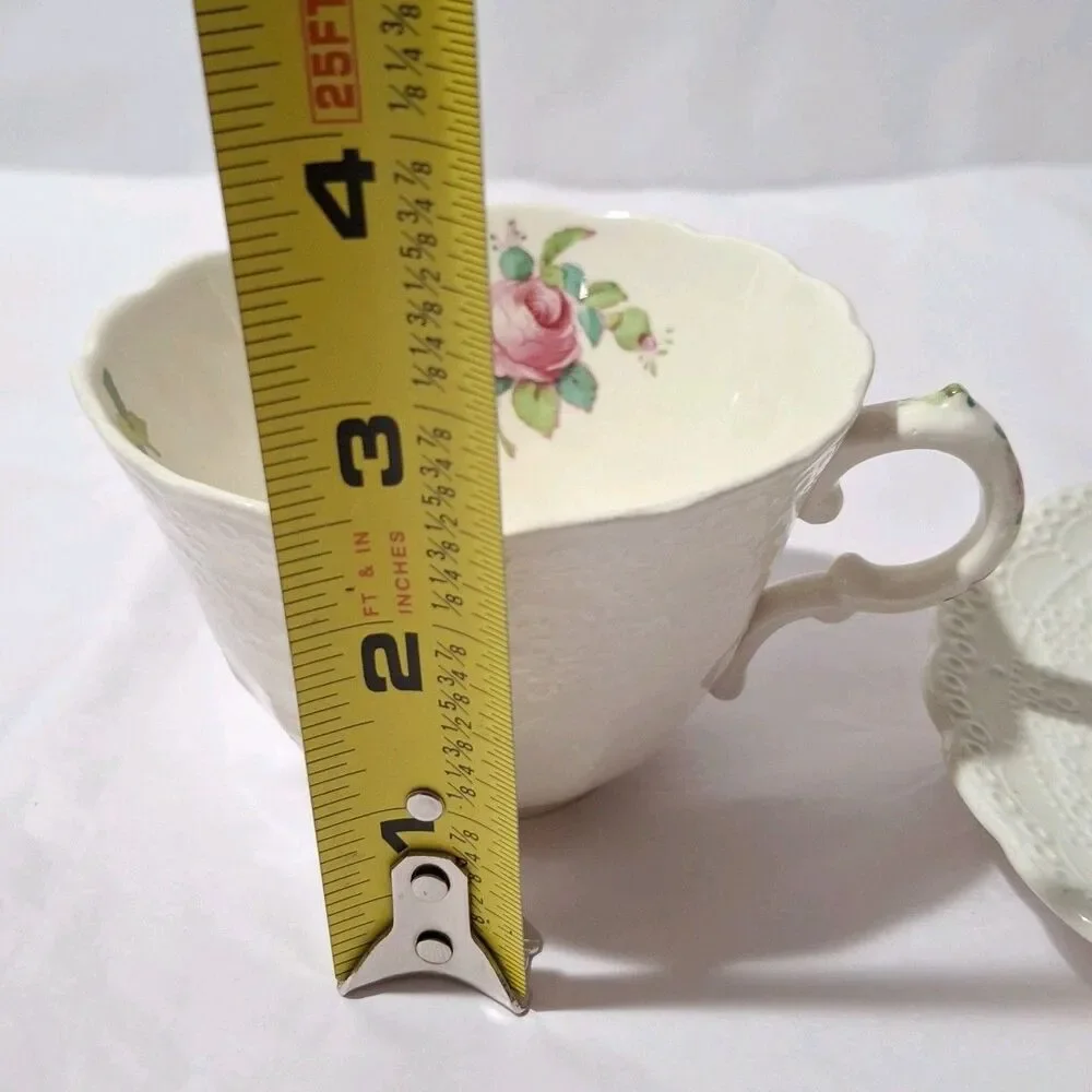 VTG Spode Copeland Billingsley Teacup And Saucer Billingsley Rose Old Stamp **
